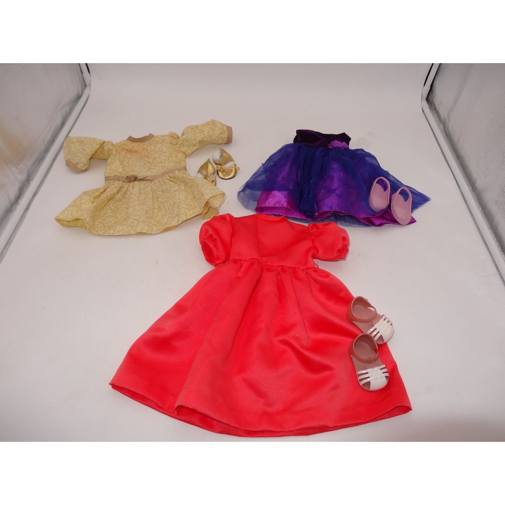 Our Generation 3 Dress Outfits with Shoes for 18" Doll Red Purple Yellow
